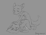  2018 3_toes all_fours ambiguous_penetration animated anthro anthro_on_anthro ass_up black_and_grey canine cum cum_drip cum_inside disney doggystyle dripping duo erection eyes_closed female fox from_behind_position front_view grey_background head_grab judy_hopps lagomorph long_ears looking_pleasured male male/female male_penetrating mammal monochrome nick_wilde nude open_mouth panting penetration penis pillow predator/prey qrog rabbit sex simple_background snout tailwag toes zootopia 