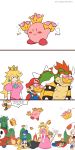  3koma ? absurdres arm_cannon blonde_hair bowser bowsette bracelet brown_hair butterfly_net collar comic crossover crown doubutsu_no_mori earrings english facial_hair fire genderswap genderswap_(mtf) hand_net hat helmet highres hill horns jewelry kid_icarus kirby kirby_(series) mario mario_(series) mask motion_blur multiple_boys multiple_girls new_super_mario_bros._u_deluxe overalls personification pit_(kid_icarus) princess_dress princess_peach rainyazurehoodie rockman rockman_(character) sandals shy_guy smile spiked_bracelet spiked_collar spiked_shell spikes super_crown super_smash_bros. toad turtle_shell villager_(doubutsu_no_mori) weapon 
