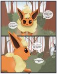  absol canine comic dialogue duo eeveelution english_text feral flareon mammal nintendo outside pok&eacute;mon pok&eacute;mon_(species) speech_bubble text video_games xxgato 