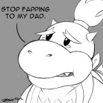  anthro blush bowser_jr. crying english_text grey_background koopa male mario_bros nintendo reptile scalie simple_background solo tears text turtle video_games z666ful 