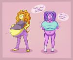  big_breasts breasts cleavage clothed clothing duo english_text female forfun41 huge_breasts human human_only hyper hyper_pregnancy mammal my_little_pony not_furry pregnant text 