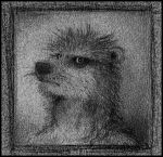  ambiguous_gender anthro avatar_material badger bd black_and_white border fur headshot looking_at_viewer low_res mammal monochrome mustelid pencil_(artwork) solo stare traditional_media_(artwork) whiskers 