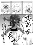  /\/\/\ 2girls against_wall azazazake brushing_teeth camcorder cephalopod_eyes cicada_block comic commentary_request greyscale hime_(splatoon) iida_(splatoon) monochrome multiple_girls octarian peeping recording spit_take spitting splatoon_(series) splatoon_2 stalking surprised sweat sweating_profusely tentacle_hair translation_request waking_up 