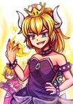  :&lt; alternate_breast_size aqua_eyes bangs bare_arms bare_shoulders black_collar black_dress black_nails blonde_hair bowsette bracelet breasts closed_mouth collar collarbone commentary crown dress dual_persona fingernails fire half-closed_eyes hand_on_hip hand_up high_ponytail highres holding horns jewelry jitome juliet_sleeves long_fingernails long_hair long_sleeves looking_at_viewer mario_(series) multiple_girls nail_polish new_super_mario_bros._u_deluxe nintendo_switch open_mouth parted_bangs pink_dress princess princess_peach puffy_sleeves pyrokinesis sapphire_(stone) senpaihawkkun sharp_fingernails sharp_teeth signature silver_trim sketch slit_pupils small_breasts solid_oval_eyes spiked_armlet spiked_bracelet spiked_collar spiked_shell spiked_tail spikes strapless strapless_dress super_crown tail teeth tsurime turtle_shell 