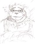  2018 anthro bear eyewear glasses hat kawakyun1 male mammal slightly_chubby solo straw_hat tokyo_afterschool_summoners volos 