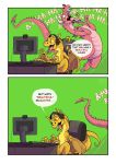  camera comic computer dragon english_text fangs hatd_translated headphones horn keyboard kogotsuchidark laugh male red_scales scales scalie slit_pupils text tongue translated unknown_artist wings yellow_eyes yellow_scales 