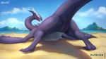  2018 animal_genitalia anthro beach better_version_at_source detailed_background duo genital_slit legendary_pok&eacute;mon looking_at_viewer looking_back male nawka nintendo pok&eacute;mon pok&eacute;mon_(species) presenting raised_tail rear_view sandygast seaside shadow_lugia shadow_pok&eacute;mon sky slit solo solo_focus spread_legs spreading thick_thighs video_games water 