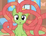  badumsquish equine female fluffy friendship_is_magic horse mammal my_little_pony pony purple_eyes sitting solo tentacle_hair tentacles tree_hugger_(mlp) 