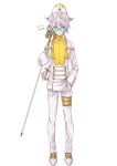  alternate_color braid braided_ponytail full_body glasses hand_in_pocket hat holding holding_staff kasuka108 leg_belt male_focus pants personification poipole pokemon ponytail shiny_pokemon shoes simple_background sleeves_past_fingers sleeves_past_wrists solo staff standing white_footwear white_hair white_hat white_pants 