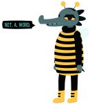  alligator alpha_channel anthro arthropod bea_(nitw) bee clothed clothing cosplay crocodilian female fully_clothed half-closed_eyes humor insect looking_at_viewer love_in_the_woods night_in_the_woods pun reptile scalie scarf sharp_teeth skullgoat777 solo teeth video_games yellow_sclera 