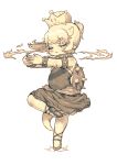  ballerina ballet_slippers blush bowsette bracelet breathing_fire brooch closed_eyes collar crown dancing dress eyebrows_visible_through_hair feral_lemma fingers_together fire focused highres horns jewelry leg_up mario_(series) new_super_mario_bros._u_deluxe pointy_ears ponytail sepia shiny shiny_clothes shiny_hair shiny_skin short_eyebrows short_hair solo spiked_bracelet spiked_collar spiked_shell spikes spinning standing standing_on_one_leg strapless strapless_dress super_crown tail younger 
