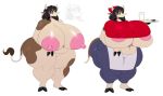  2018 anthro areola belly bessie_(sssonic2) big_areola big_breasts big_butt biped black_hair blue_eyes bovine breasts butt cattle cleavage clothed clothing deep_navel digital_media_(artwork) ear_piercing egg erect_nipples female food hair headscarf holding_object horn huge_breasts huge_butt mammal milk navel nipple_bulge nipples nude overweight overweight_female partially_clothed piercing pussy sausage simple_background solo sssonic2 standing thick_thighs voluptuous white_background wide_hips 