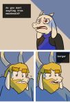  anthro asgore_dreemurr boss_monster caprine clothed clothing comic edit goat hair horn mammal potoobrigham text toriel undertale video_games 