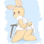  1:1 2018 absurd_res anthro blush butt carrot_panties clothed clothing dress embarrassed female furniture hi_res jewelry lagomorph leporid mammal maple_town necklace palm_town panties patty_(maple_town) paws presenting presenting_hindquarters rabbit scut_tail shin_maple_town_monogatari solo table tornarealsuolo underwear 