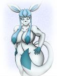  anthro breasts eeveelution female glaceon jimjamdoodles nintendo pok&eacute;mon pok&eacute;mon_(species) solo thick_thighs video_games 