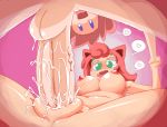  1boy 1girl ahegao areolae blue_eyes blush breasts close-up creatures_(company) eyelashes fat_mons game_freak gen_1_pokemon green_eyes hand_holding headband heart hetero highres jigglypuff kirby kirby_(series) large_breasts large_penis minus8 missionary nintendo nipples nude open_mouth penis personification pink_background pink_hair pokemon pussy pussy_juice saliva sex short_hair spoken_heart spread_legs super_smash_bros. tears testicles thighs tongue tongue_out uncensored vaginal veins veiny_penis 