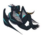  anthro black_scales dragon jewelry looking_at_viewer lukiri male markings nude pyr reptile scales scalie tagme 
