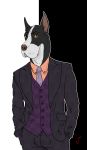  canine clothed clothing dog great_dane jambalayathepit mammal suit 