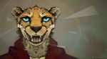  2018 anthro cat cheetah clothed clothing feline fur hi_res king_cheetah kofi looking_at_viewer male mammal portrait simple_background solo spots spotted_fur stigmata tagme 