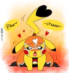  &lt;3 2018 bent_down black_eyes blush clothing cute digital_media_(artwork) female front_view fur half-closed_eyes horny_(disambiguation) joaoppereiraus looking_at_viewer luchadora mask nintendo open_mouth pikachu pikachu_libre pok&eacute;mon pok&eacute;mon_(species) simple_background slightly slightly_chubby solo spread_legs spreading text thick_thighs video_games yellow_fur 