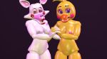  3d_(artwork) animatronic anthro avian breasts canine digital_media_(artwork) duo female/female five_nights_at_freddy&#039;s five_nights_at_freddy&#039;s_2 fox looking_at_viewer machine mammal mangle_(fnaf) nipples nude pussy robot source_filmmaker toy_chica_(fnaf) video_games yaboiscout 