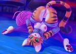  anthro anus ass_up breasts butt cat_starfire clothing dimwitdog feline female fur green_eyes legwear looking_at_viewer mammal nipples nude pawpads pussy smile solo spread_legs spreading starfire striped_fur stripes thigh_highs tiger whiskers yarn_ball 