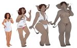  ! 2018 anthro barefoot big_ears black_hair blush breasts brown_hair clothing curly_hair elephant eyes_closed female grey_skin growth hair human human_to_anthro mammal navel nightgown nipples nude open_mouth panties proboscidean pubes pussy romyvdhel sequence simple_background slightly_chubby smile solo standing tail_growth torn_clothing transformation transformation_sequence trunk underwear wardrobe_malfunction white_background 