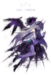  artist_request aura bare_shoulders code:_sariel_(elsword) dark_aura detached_sleeves electricity elsword eve_(elsword) facial_mark gem horns wings 