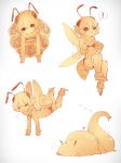  :t ? antennae bee_girl benzbt flat_chest flying insect_girl kyu_(creature) midriff milia_wars monster_girl navel pout puki_(creature) short_hair spoken_question_mark wings 