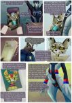  2018 4_fingers android anthro badger beverage black_eyes black_fur black_nose black_spots clothed clothing clouded_leopard collar comic detailed_background dialogue duo english_text erection eyes_closed feline female frown fur grey_fur grimart jonesy_hoovus_(grimart) machine male mammal metallic_body mustelid one_eye_closed open_mouth paper police police_uniform red_stripes robot sitting smile speech_bubble spots stripes teeth text text_box uniform white_fur white_stripes yellow_eyes yellow_fur 