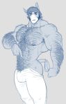  anthro arm_hair avian body_hair bulge chest_hair clothed clothing falcon_mccooper falcon_mccooper_(character) hippogryph looking_at_viewer male muscular muscular_male nipples pecs solo standing stomach_hair topless 
