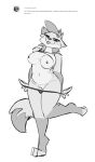  anthro biped bra breasts ciderward clothing female greyscale jesse_(ciderward) mammal monochrome mostly_nude panties procyonid pussy raccoon seductive smile solo tongue tongue_out underwear undressing 