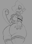  anthro breasts espio_the_chameleon female monochrome oasissonik small_breasts solo sonic_(series) wide_hips 