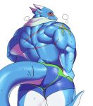  anthro blush clothing dragon looking_back male muscular muscular_male scar sheeporwolf solo standing sweat thick_thighs tight_clothing towel 
