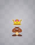  ambiguous_gender black_eyes brown_skin crown dark_skin derek_hetrick goomba mario_bros nintendo no_iris not_furry outline solo super_crown tusks underbite video_games waddling_head 