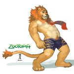  ainro_(artist) bulge clothing disney leodore_lionheart male necktie shorts solo spandex tight_clothing zootopia 