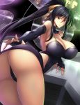  1girl ass bare_shoulders black_hair breasts cleavage curvy haganef high_school_dxd himejima_akeno hips huge_ass huge_breasts large_breasts long_hair looking_back ponytail solo thick_thighs thighs tied_hair very_long_hair wide_hips 