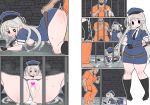  censored commentary_request cum cum_in_pussy curvy doggystyle facial hat heart heart_censor long_hair mosaic_censoring original overflow panties panties_aside plump prison prison_clothes sex sueyuu underwear uniform 