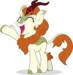  2018 alpha_channel autumn_blaze_(mlp) equine female feral friendship_is_magic green_scales hair kirin mammal my_little_pony scales scalie shutterflyeqd simple_background smile solo transparent_background 