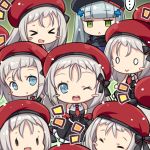  &gt;_&lt; 0_0 6+girls :&gt; :&lt; :d ;d ^_^ bangs bare_shoulders beret black_dress black_hat blue_eyes blue_jacket blunt_bangs blush_stickers capura_lin chibi closed_eyes closed_mouth commentary_request dress eyebrows_visible_through_hair girls_frontline green_background green_eyes hair_ornament hair_strand hat hk416_(girls_frontline) jacket long_hair mp5_(girls_frontline) multiple_girls multiple_persona necktie notice_lines odd_one_out one_eye_closed open_mouth red_hat red_neckwear round_teeth short_necktie silver_hair sleeveless sleeveless_dress smile spoken_ellipsis teeth upper_teeth very_long_hair xd 