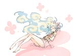  adafada armlet bad_id bad_pixiv_id barefoot bracelet cloud_hair flower hair_flower hair_ornament jewelry legs long_hair lying multicolored_hair nia_teppelin pink_skirt skirt sleeping solo tengen_toppa_gurren_lagann two-tone_hair younger 