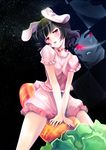  animal_ears bad_id bad_pixiv_id black_hair bunny_ears carrot choker highres inaba_tewi kio_sayuki red_eyes short_hair solo touhou 