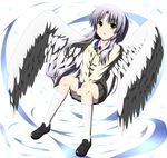  angel_beats! blazer chokotto grey_hair jacket long_hair school_uniform solo tenshi_(angel_beats!) wings yellow_eyes 