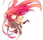  alastor_(shakugan_no_shana) highres jewelry long_hair pendant red_eyes red_hair school_uniform shakugan_no_shana shana sword tachitsu_teto thighhighs weapon zettai_ryouiki 