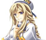  alicia_florence aria aria_company_uniform beret blonde_hair blue_eyes braid breasts finger_to_mouth hat long_hair small_breasts smile solo uniform yuuna_katsumi 