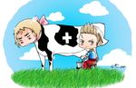  animal_milking axis_powers_hetalia cow multiple_boys netherlands_(hetalia) switzerland_(hetalia) what 