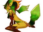  anthro anthrofied big_breasts breasts butt canine eeveelution female fur hair leafeon long_hair looking_at_viewer mammal nintendo nipples nude open_mouth orange_body plain_background pok&#233;mon pok&#233;morph pokemon smile solo unknown_artist video_games 