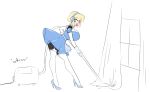  aegis_(persona) bimbofication blonde_hair breasts domestication dress empty_eyes female_only gloves happy_trance high_heels housewife huge_breasts large_lips persona persona_3 robot sealguy short_hair stepfordization vacuum_cleaner 