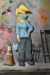  breasts clothing dunewulff female graffiti manectric nintendo pants pok&eacute;mon pok&eacute;mon_(species) solo video_games 
