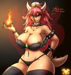  animal_humanoid beauty_mark big_breasts bowser bowsette_meme bra bracelet breasts clothing collar female fire horn humanoid jewelry legwear mario_bros meme metalfoxxx nintendo spiked_bracelet spiked_collar spikes stockings super_crown thick_thighs underwear video_games wide_hips 